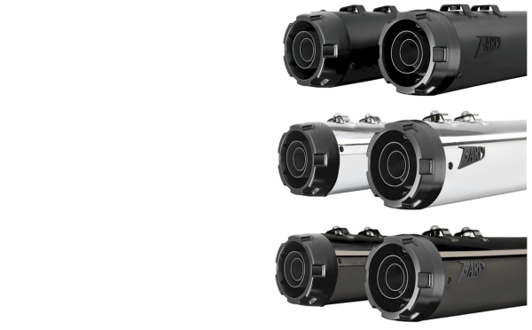 SLIP ON TÖPFE "HURRICANE" BLACK / SS STEEL FÜR M8 TOURING ROAD GLIDE Bj  21-24