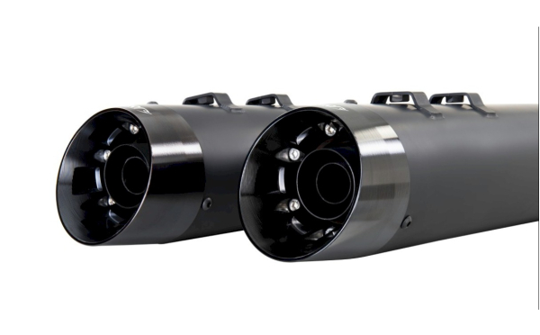 EXHAUST SYSTEM  2-1 SYSTEM “HURRICANE SLASH” BLACK / SS STEEL FOR M8 TOURING ROAD GLIDE LIMITED 17-20 WITH EC ABE EURO 4