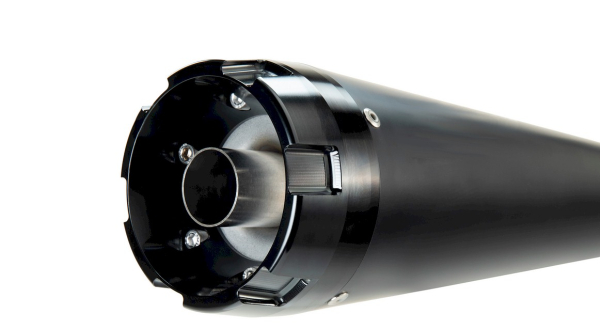 EXHAUST SYSTEM  2-1 SYSTEM “HURRICANE” BLACK / SS STEEL FOR M8 TOURING 107, 114, 117 CUI WITH EC ABE EURO 4 & 5