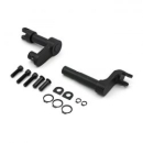Foot peg conversion bracket kit . +2" extended. Black