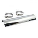 Universal smooth heat shield 10" long chrome