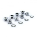 Rocker shaft plug & nut kit. buttonhead. Chrome
