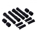 Dippert, Panhead aluminum pushrod cover set. Black 4 Pack