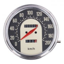FL speedometer, '62-67 electra face', black/gold. 2:1 KMH