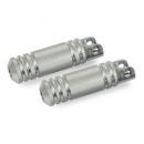 Gerändelte Aluminium-Fußrasten. Großer Durchmesser. Poliert