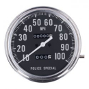 FL speedometer, 'Police face', black. 2:1 MPH