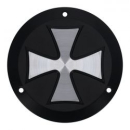Hells Kitchen Choppers, derby cover Maltese Cross. Black